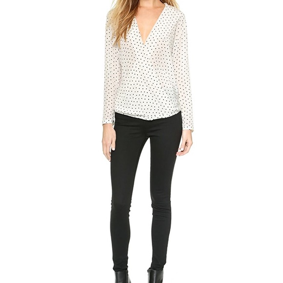 Club Monaco Khalila Polka Dot Silk Blouse - Picture 4 of 8